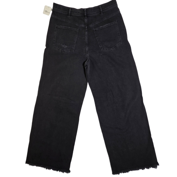 We The Free Ollie Extreme Wide Leg Distressed Denim Washed Black Size 31 NWT - Picture 13 of 15